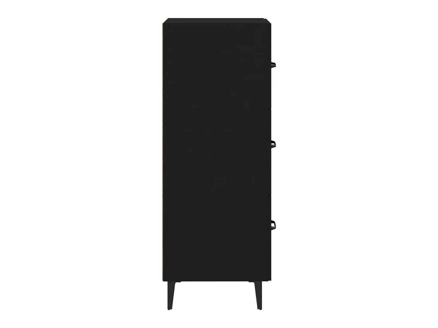 Aparador de madera contrachapada negro 34,5x34x90 cm