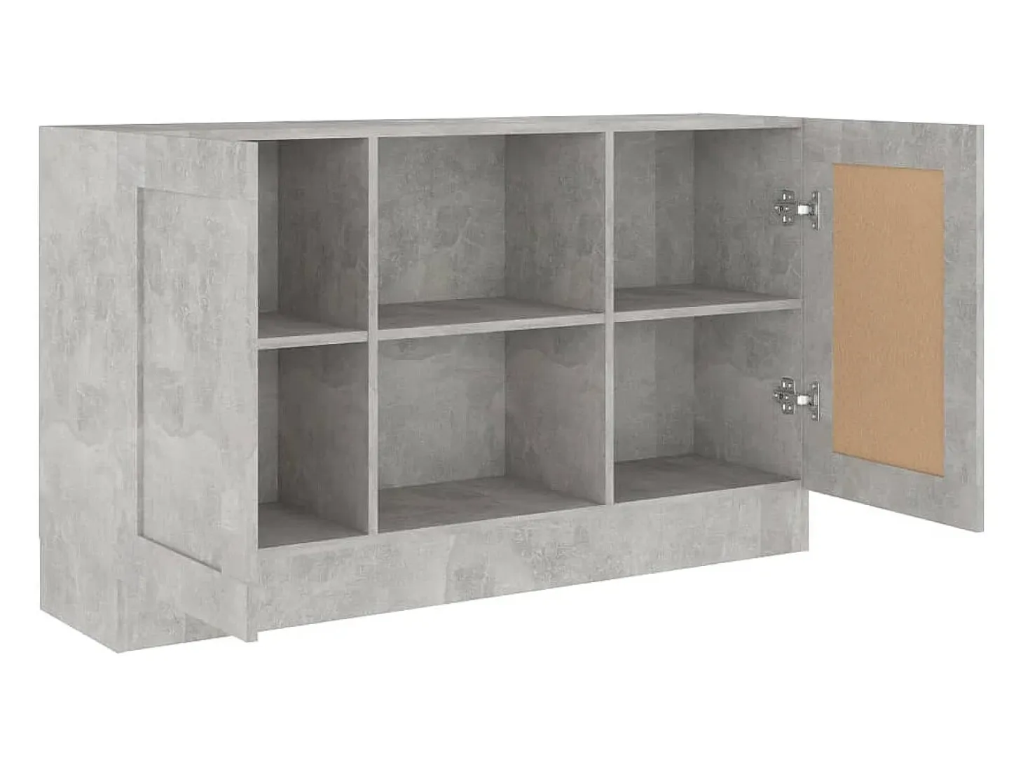 Aparador de madera contrachapada gris hormigón 120x30,5x70 cm