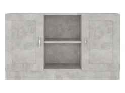 Aparador de madera contrachapada gris hormigón 120x30,5x70 cm
