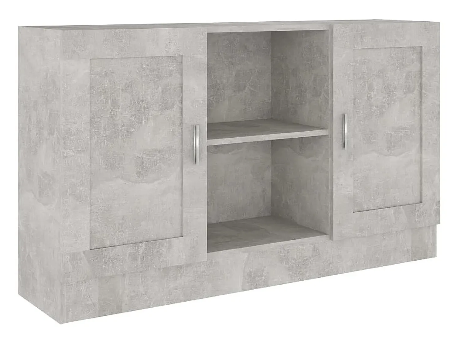 Aparador de madera contrachapada gris hormigón 120x30,5x70 cm