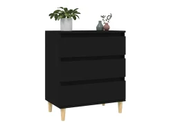 Aparador de madera contrachapada negro 60x35x70 cm ES11627