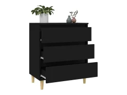 Aparador de madera contrachapada negro 60x35x70 cm ES11627