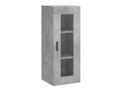 Aparador de madera contrachapada gris hormigón 34,5x34x180 cm