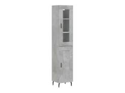 Aparador de madera contrachapada gris hormigón 34,5x34x180 cm