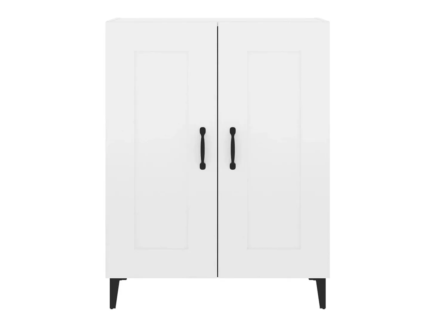 Aparador de madera contrachapada blanco brillante 69,5x34x90 cm