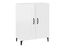 Aparador de madera contrachapada blanco brillante 69,5x34x90 cm