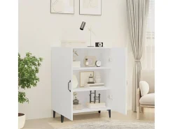 Aparador de madera contrachapada blanco 70x34x90 cm