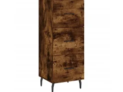 Aparador de madera contrachapada roble ahumado 34,5x34x180 cm ES35283