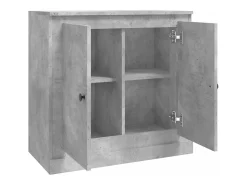 Aparador de madera contrachapada gris hormigón 70x35,5x67,5 cm