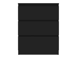 Aparador de madera contrachapada negro 60x35x76 cm