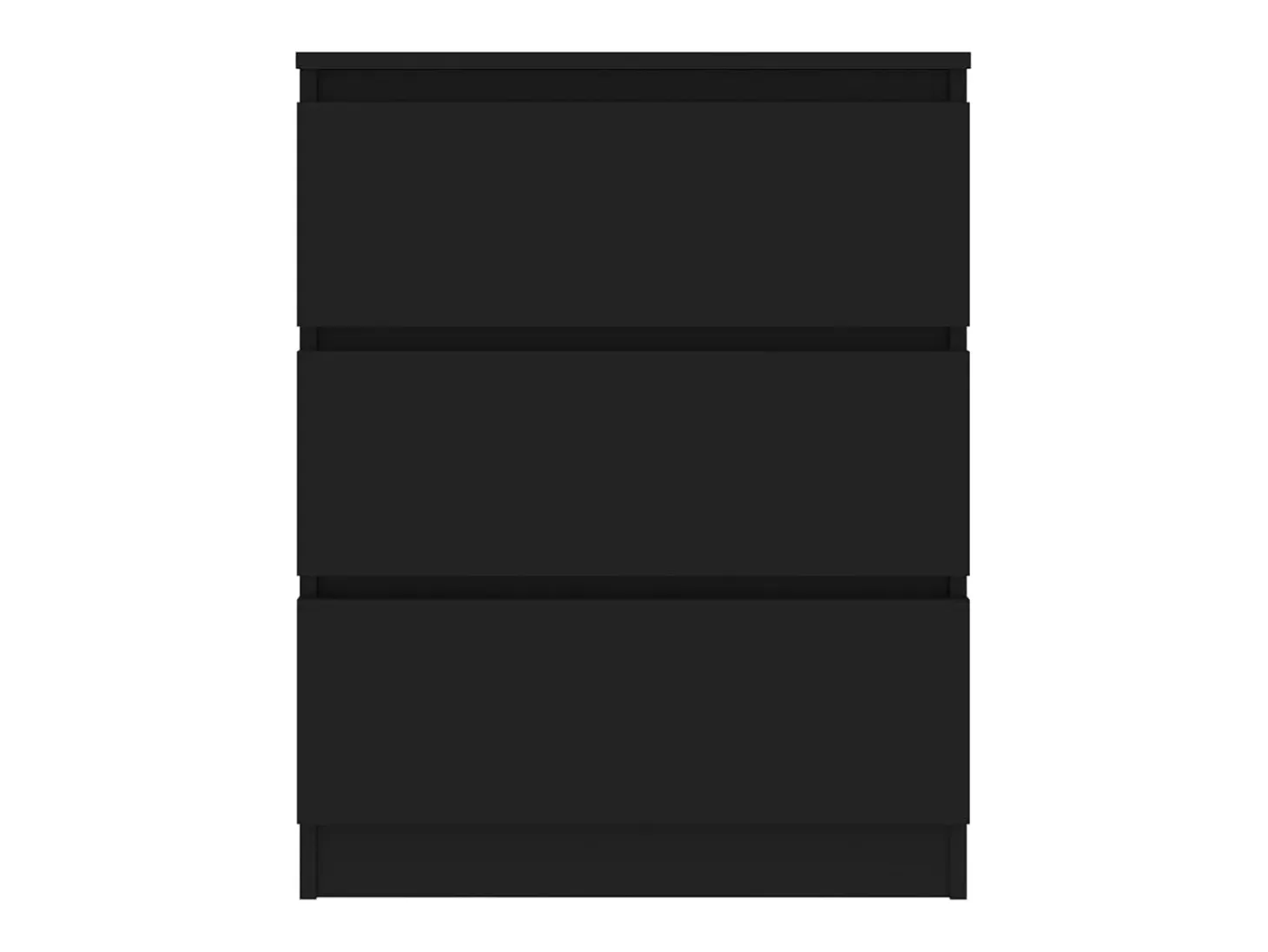 Aparador de madera contrachapada negro 60x35x76 cm
