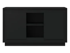 Aparador de madera contrachapada negro 102x35x60 cm