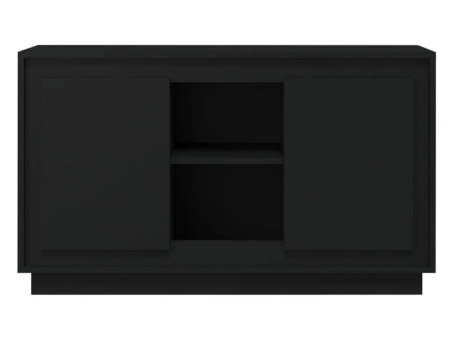 Aparador de madera contrachapada negro 102x35x60 cm