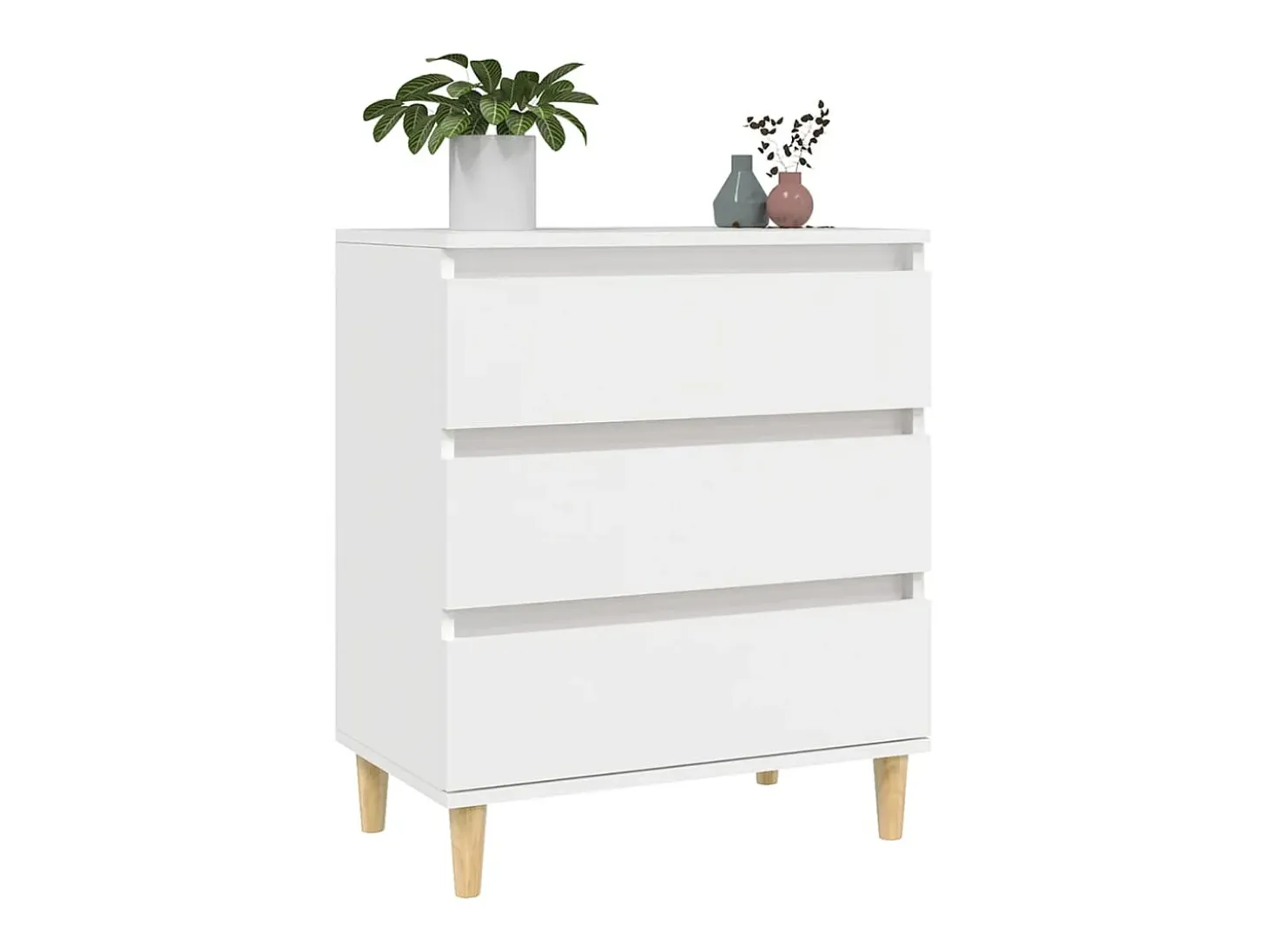 Aparador de madera contrachapada blanco 60x35x70 cm ES86681