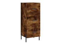 Aparador de madera contrachapada roble ahumado 34,5x34x180 cm ES30959
