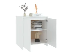 Aparador de madera contrachapada blanco 70x41x75 cm