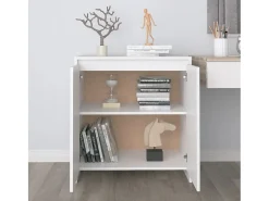 Aparador de madera contrachapada blanco 70x41x75 cm