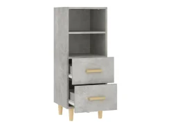 Aparador de madera contrachapada gris hormigón 34,5x34x90 cm