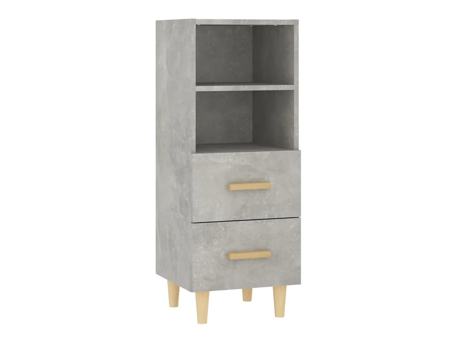 Aparador de madera contrachapada gris hormigón 34,5x34x90 cm