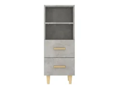Aparador de madera contrachapada gris hormigón 34,5x34x90 cm