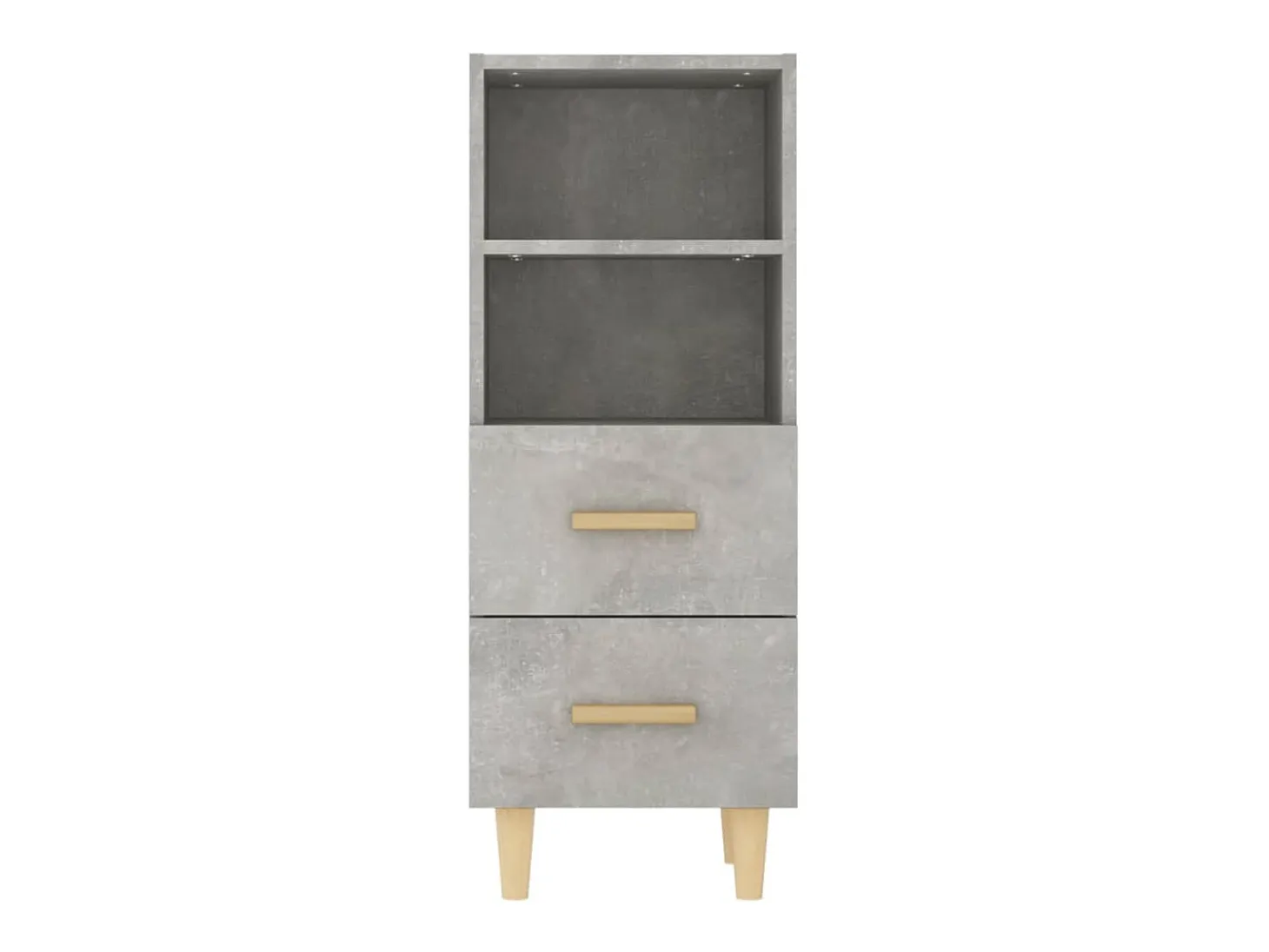 Aparador de madera contrachapada gris hormigón 34,5x34x90 cm