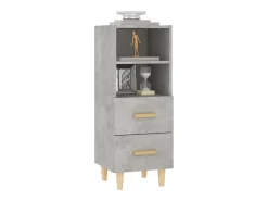 Aparador de madera contrachapada gris hormigón 34,5x34x90 cm