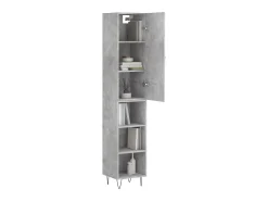 Aparador de madera contrachapada gris hormigón 34,5x34x180 cm ES55702