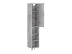 Aparador de madera contrachapada gris hormigón 34,5x34x180 cm ES55702