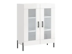 Aparador de madera contrachapada blanco brillante 69,5x34x90 cm ES36967