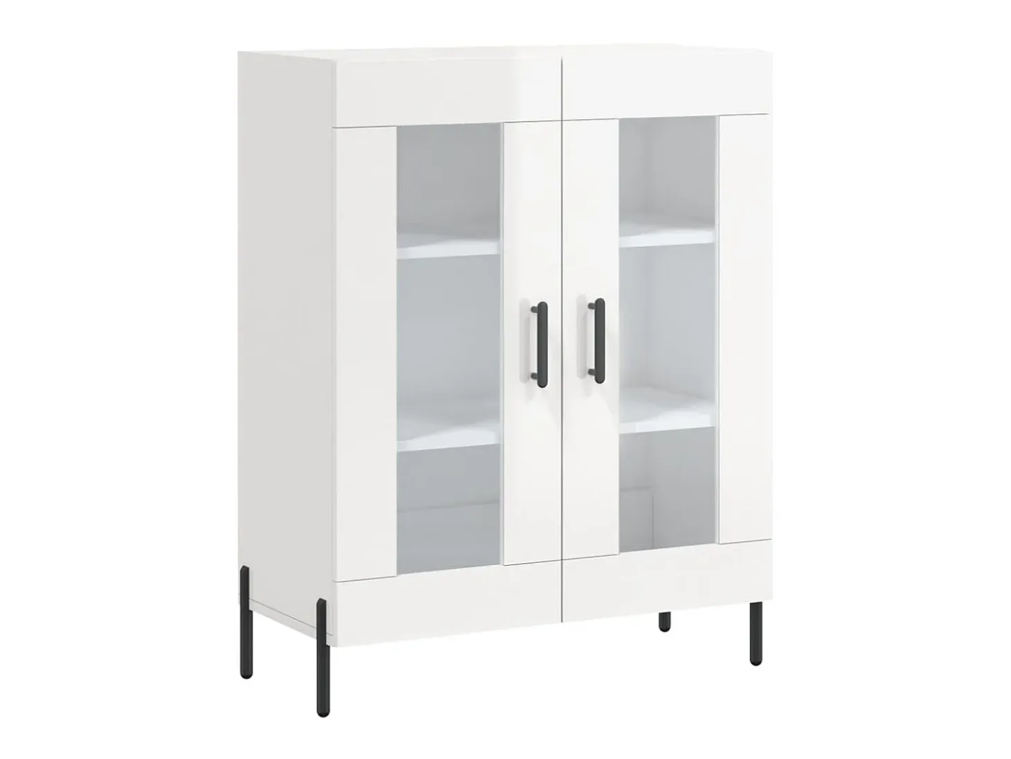 Aparador de madera contrachapada blanco brillante 69,5x34x90 cm ES36967