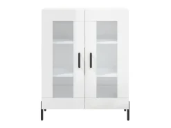 Aparador de madera contrachapada blanco brillante 69,5x34x90 cm ES36967