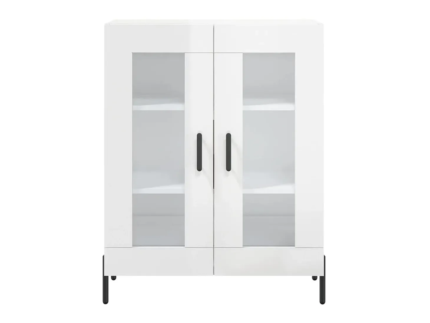 Aparador de madera contrachapada blanco brillante 69,5x34x90 cm ES36967