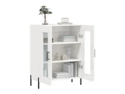 Aparador de madera contrachapada blanco brillante 69,5x34x90 cm ES36967