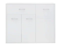 Aparador de madera contrachapada blanco brillante 88x30x70 cm ES90545