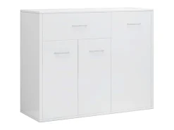 Aparador de madera contrachapada blanco brillante 88x30x70 cm ES90545