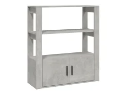 Aparador de madera contrachapada gris hormigón 80x30x90 cm ES95979