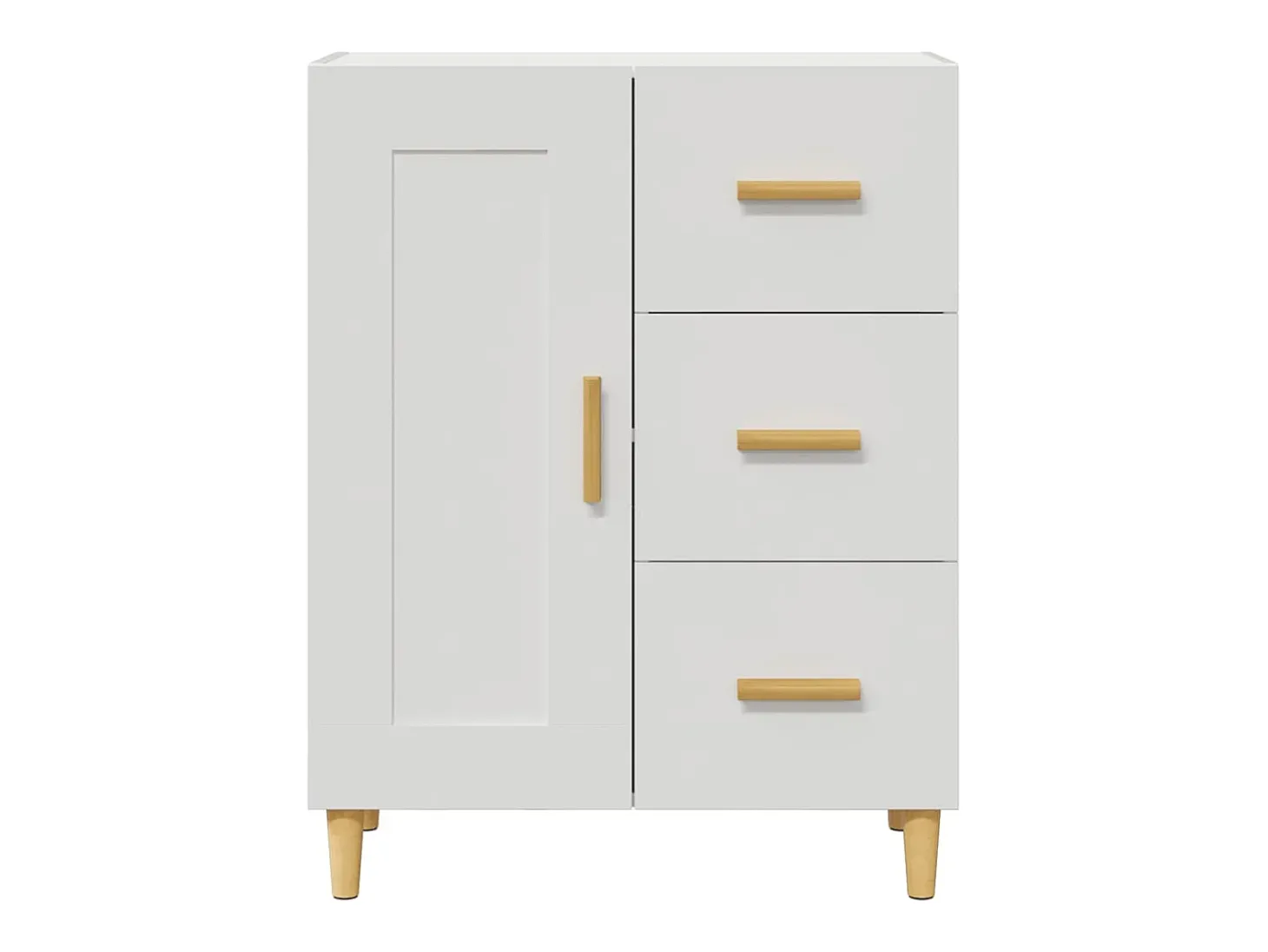 Aparador de madera contrachapada blanco 69,5x34x90 cm