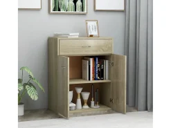 Aparador de madera contrachapada color roble Sonoma 60x30x75 cm
