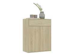Aparador de madera contrachapada color roble Sonoma 60x30x75 cm