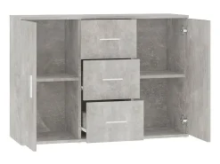 Aparador de madera contrachapada gris hormigón 91x29,5x65 cm ES37114