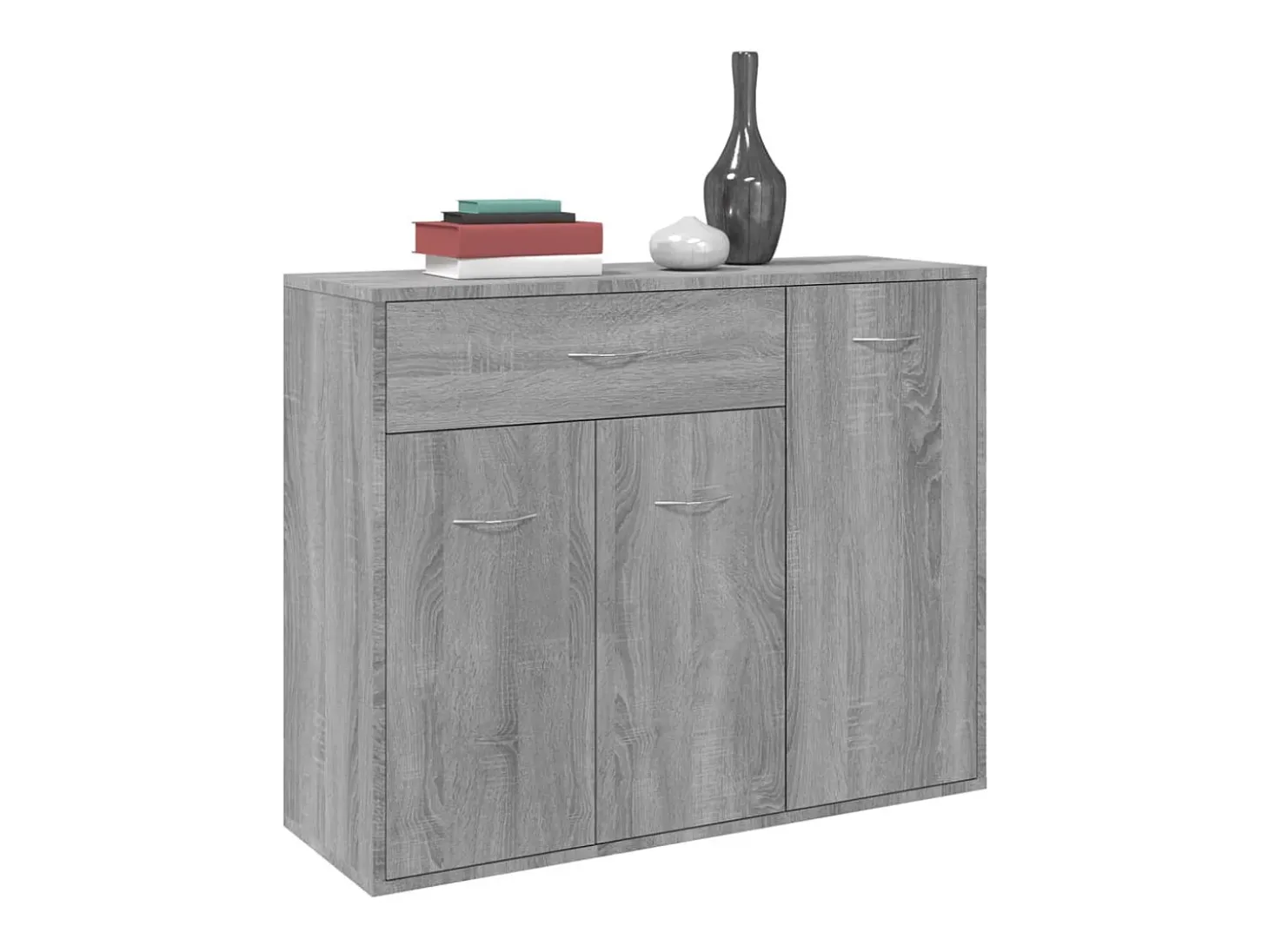 Aparador de madera contrachapada gris Sonoma 88x30x70 cm ES56818