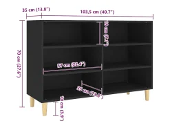 Aparador de madera contrachapada negro 103,5x35x70 cm