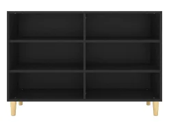 Aparador de madera contrachapada negro 103,5x35x70 cm