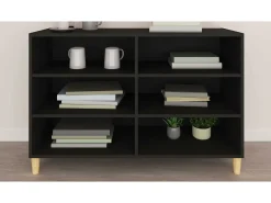 Aparador de madera contrachapada negro 103,5x35x70 cm