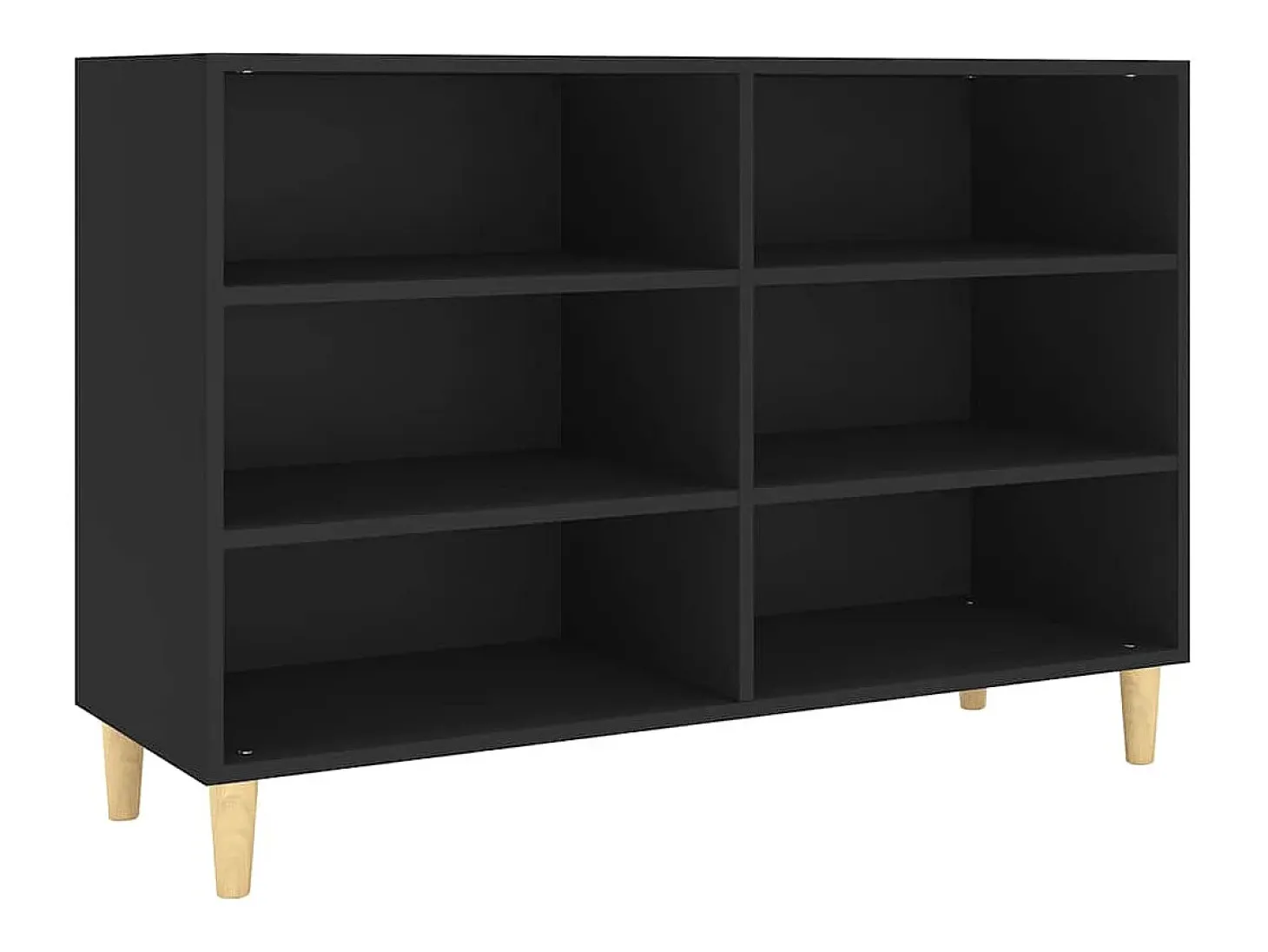 Aparador de madera contrachapada negro 103,5x35x70 cm