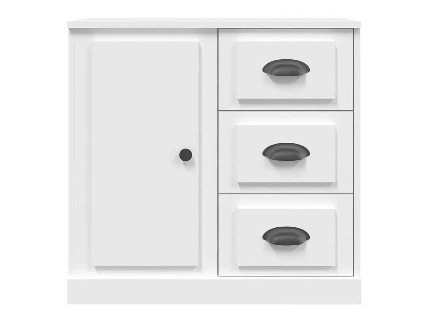 Aparador de madera contrachapada blanco 70x35,5x67,5 cm