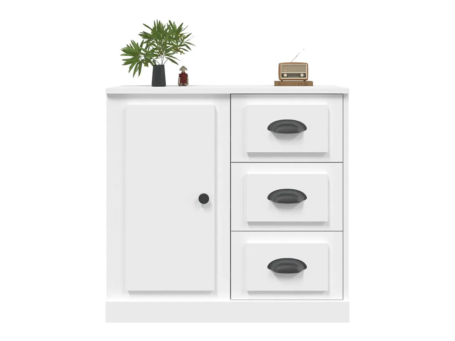 Aparador de madera contrachapada blanco 70x35,5x67,5 cm