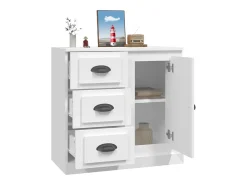 Aparador de madera contrachapada blanco 70x35,5x67,5 cm