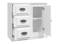 Aparador de madera contrachapada blanco 70x35,5x67,5 cm