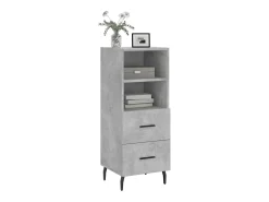 Aparador de madera contrachapada gris hormigón 34,5x34x90 cm